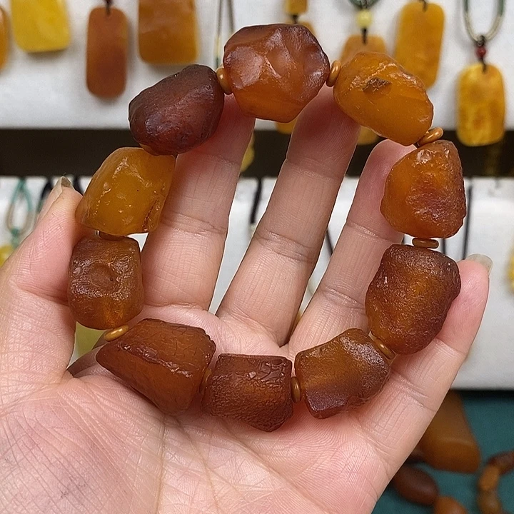 蜜蜡未镶嵌珠宝奇石手串