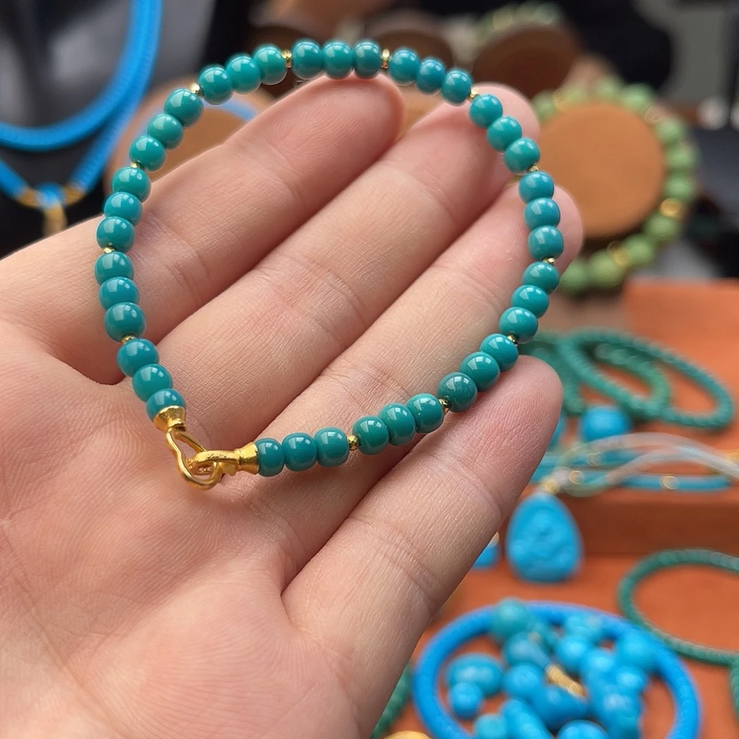 绿松石18K金镶嵌配饰