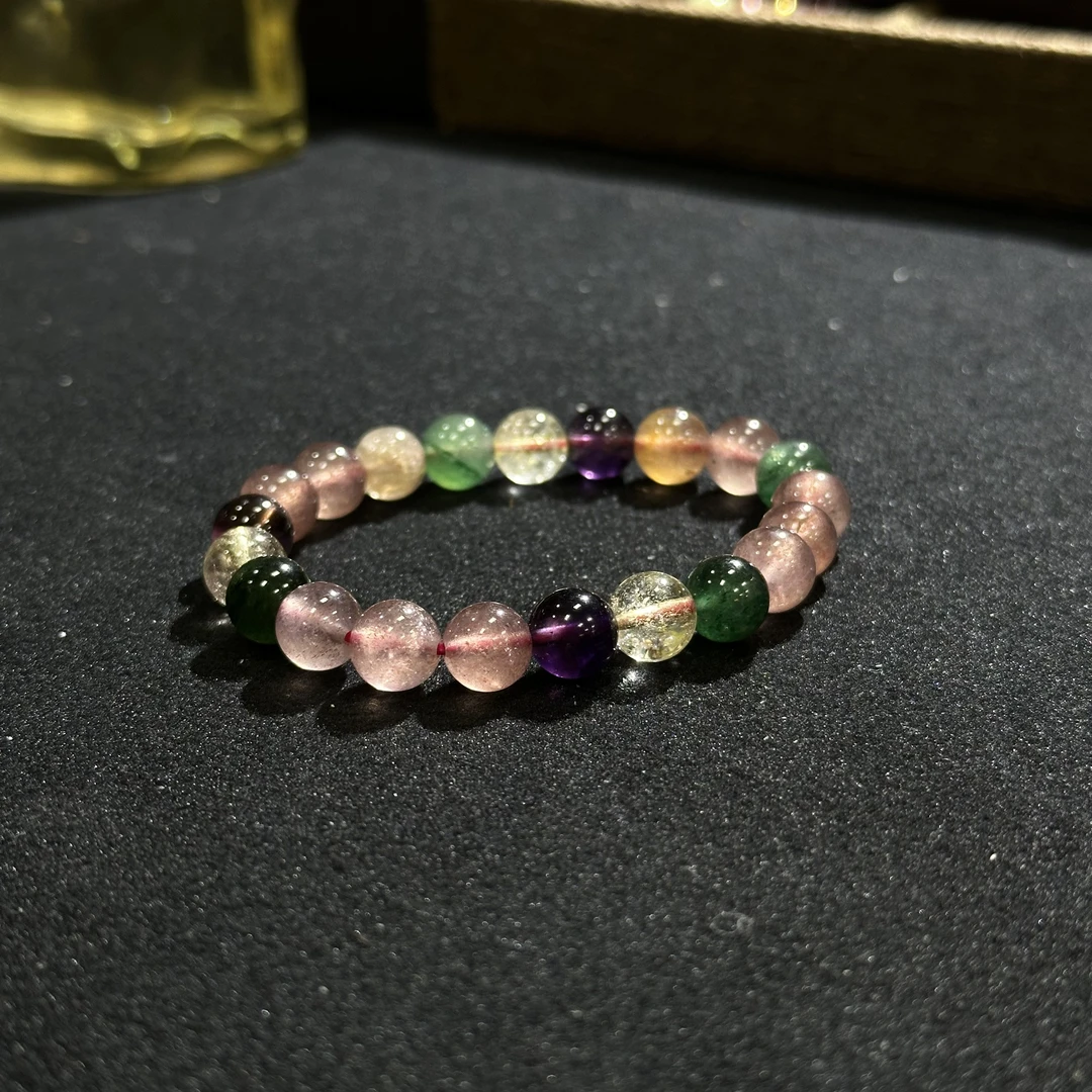 非金属木质手链 【枫华堂】FH167 时尚百搭彩色拼色多宝单圈手串8mm