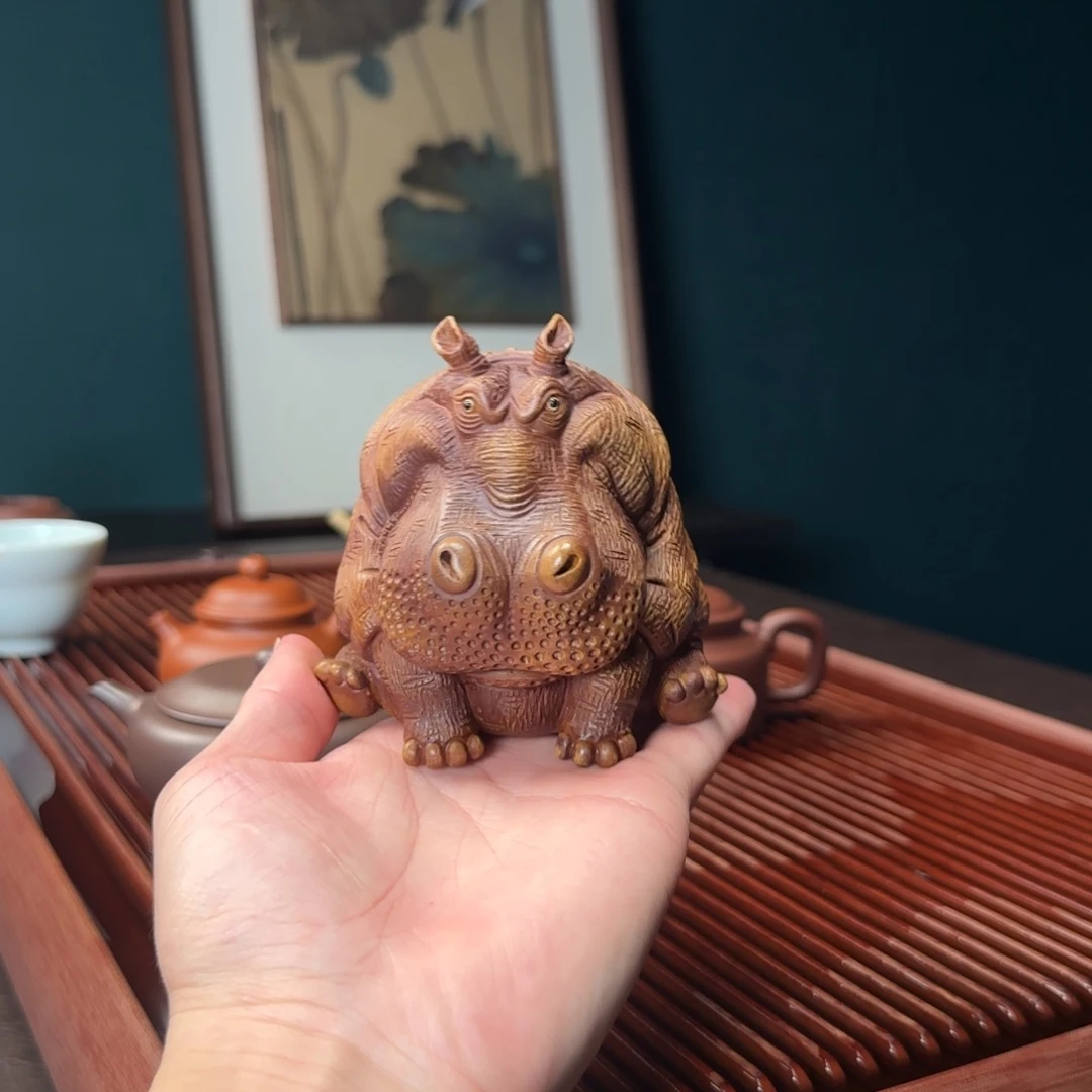 一***茶紫砂茶壶财大气粗 全手工 茶宠