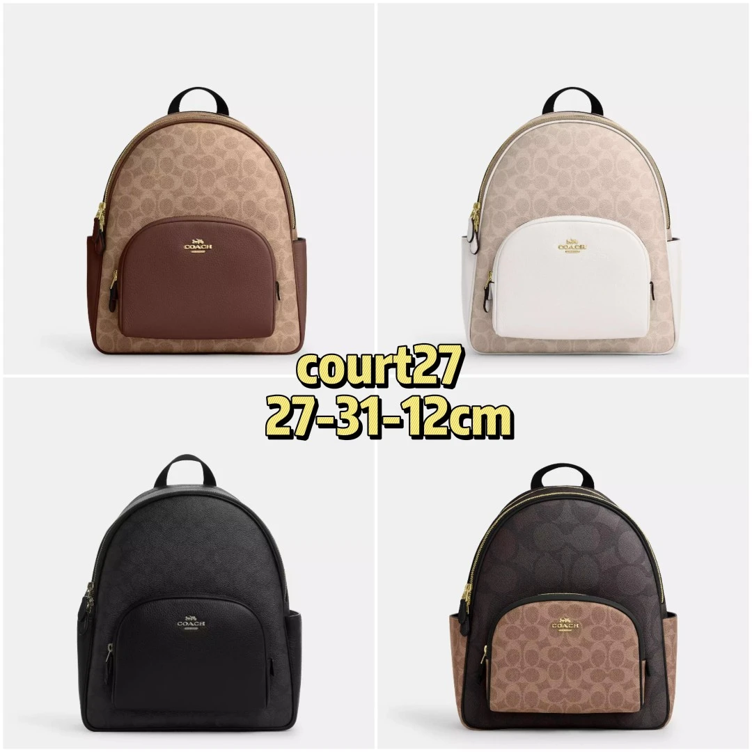 COACH/蔻驰court27中号双肩背包老花拼色27-32-12