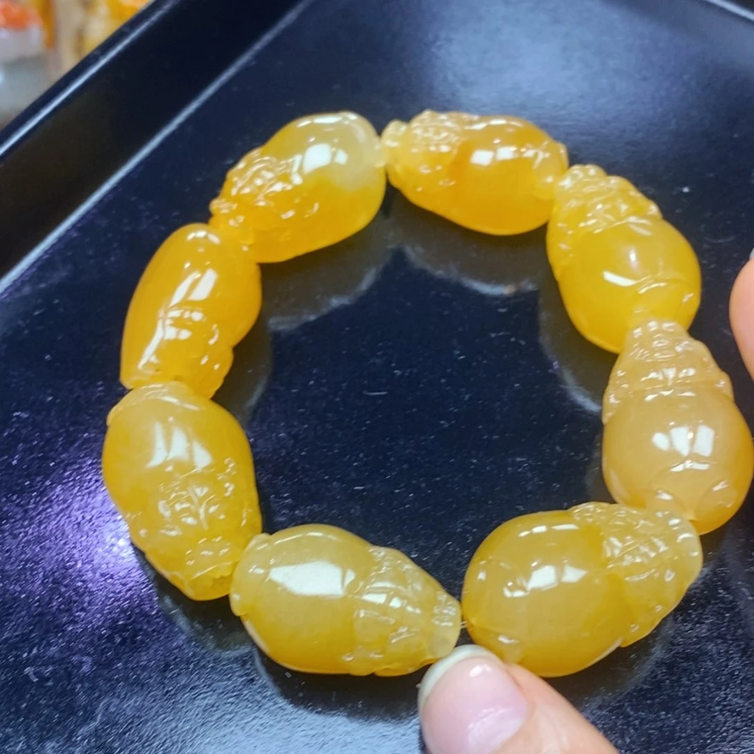 未镶嵌石英质玉（黄龙玉）吊坠(不含链)