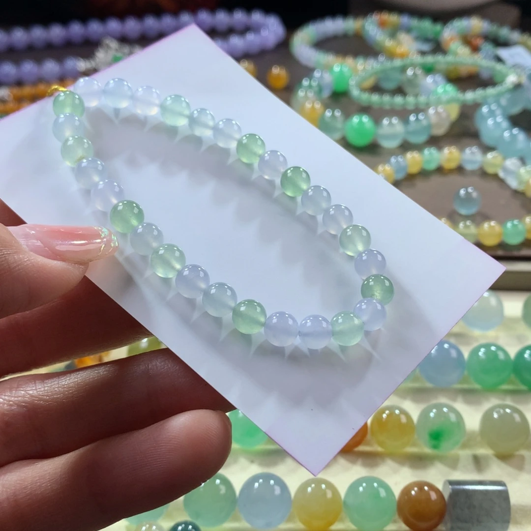 翡翠手链未镶嵌木那特色幻彩