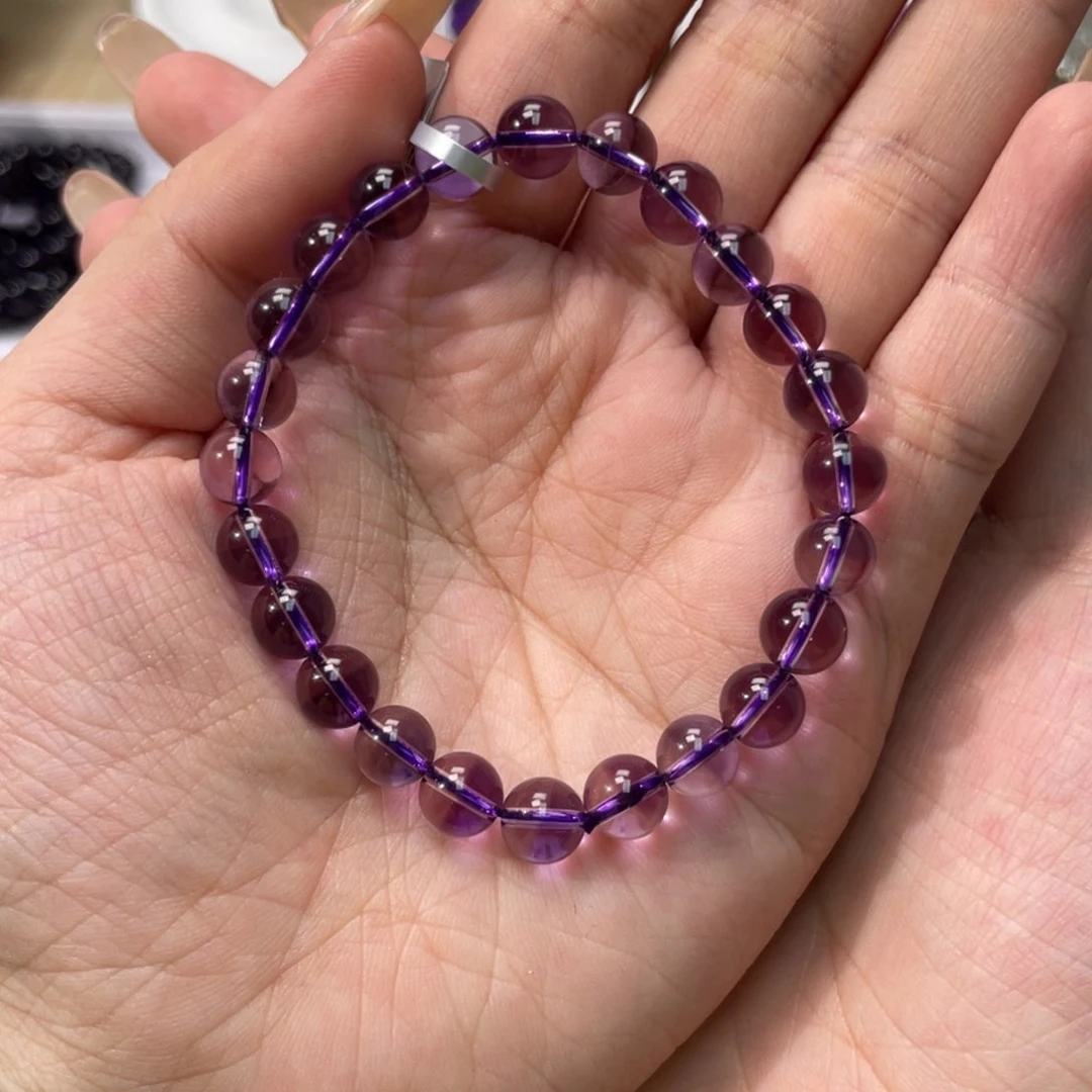 紫晶手链未镶嵌果巴西毕业紫水晶7m+