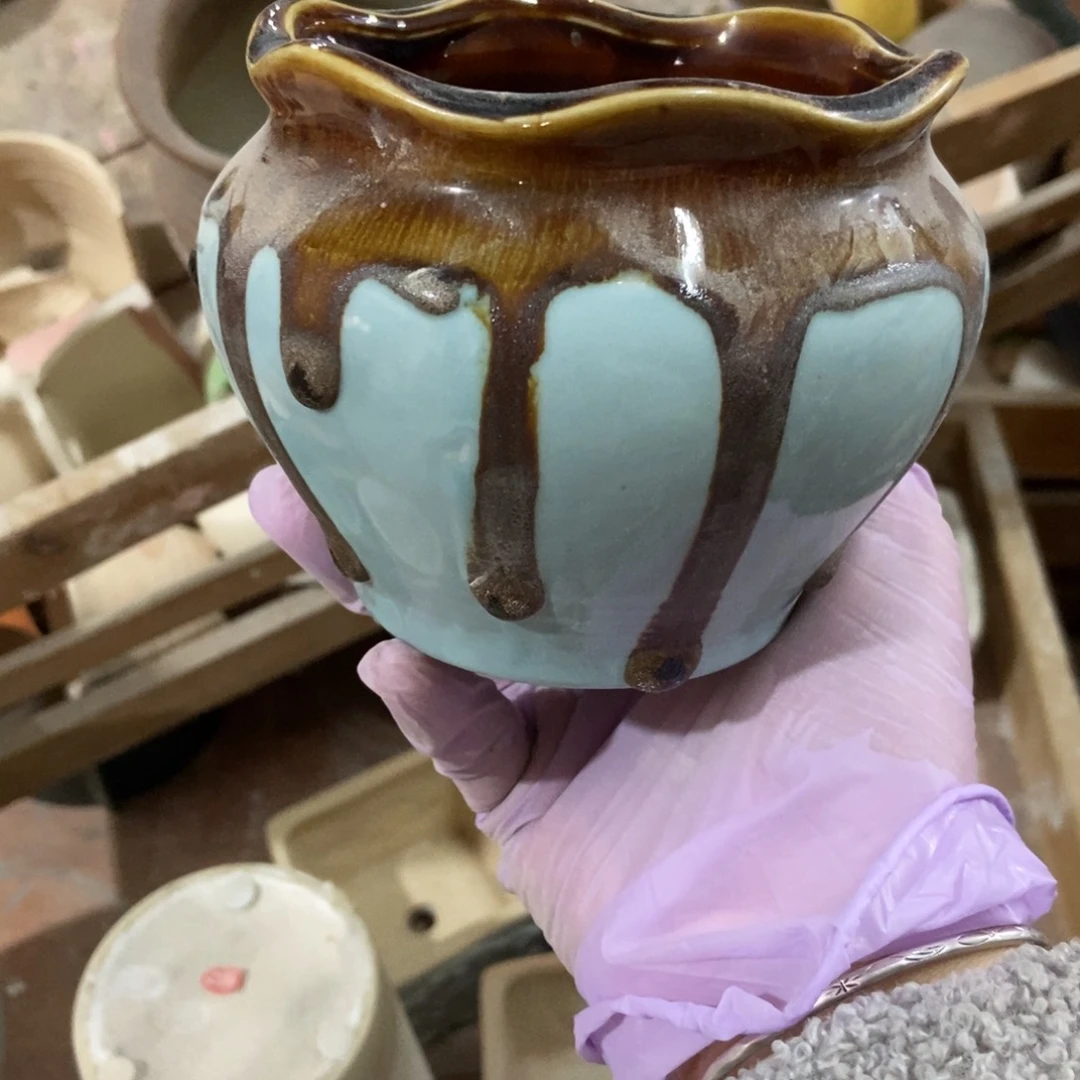 红陶高温陶瓷花盆