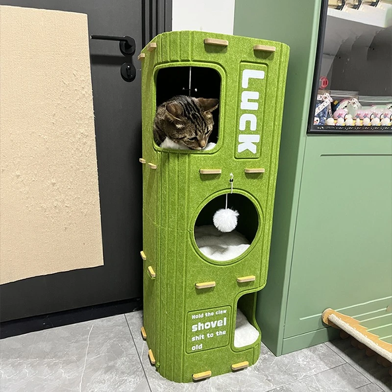 猫窝多层四季通用猫爬架猫树一体抓板封闭式猫屋猫咪树洞家用双层