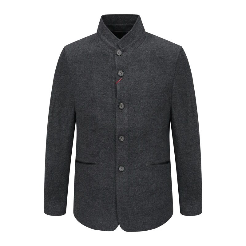 AB504邦纳秋冬男式大衣 休闲保暖外套 时尚都市 黑灰色