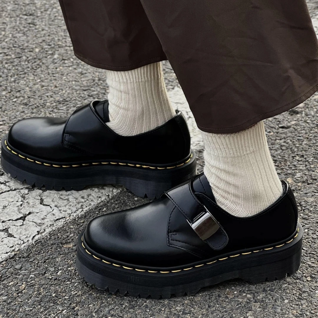 杨幂同款Fenimore 1461搭扣bex厚底靴小皮鞋低帮quad学生短靴单鞋