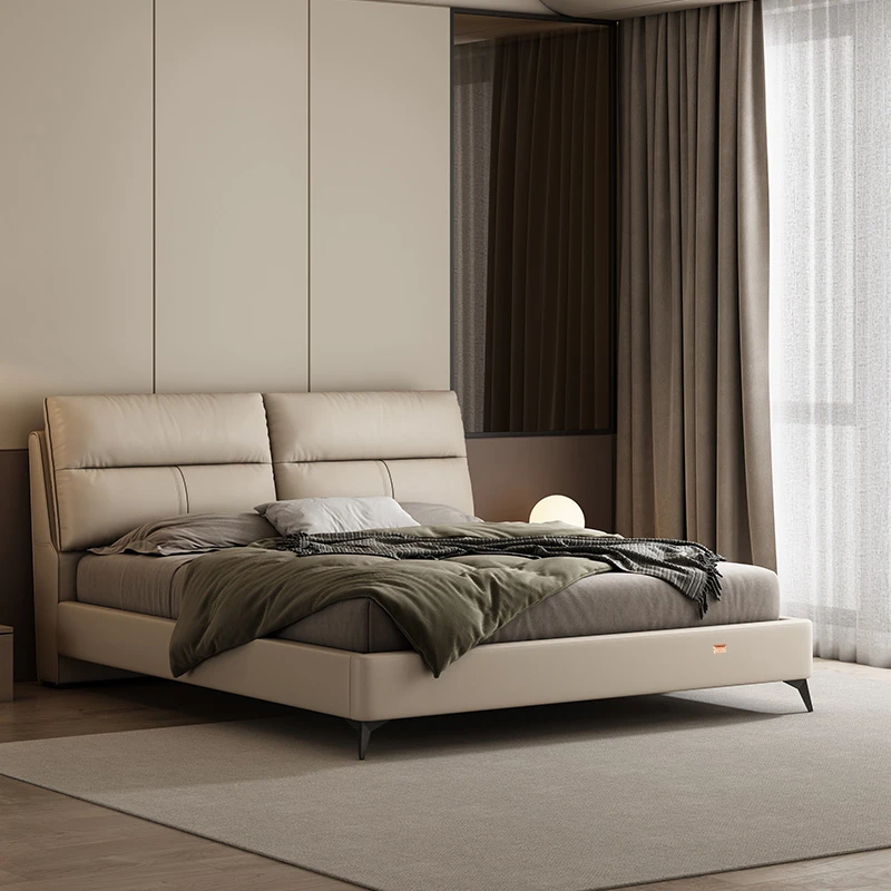 【总裁福利】喜临门轻奢简约真皮实木床 伯尔尼S（床垫）（床架）