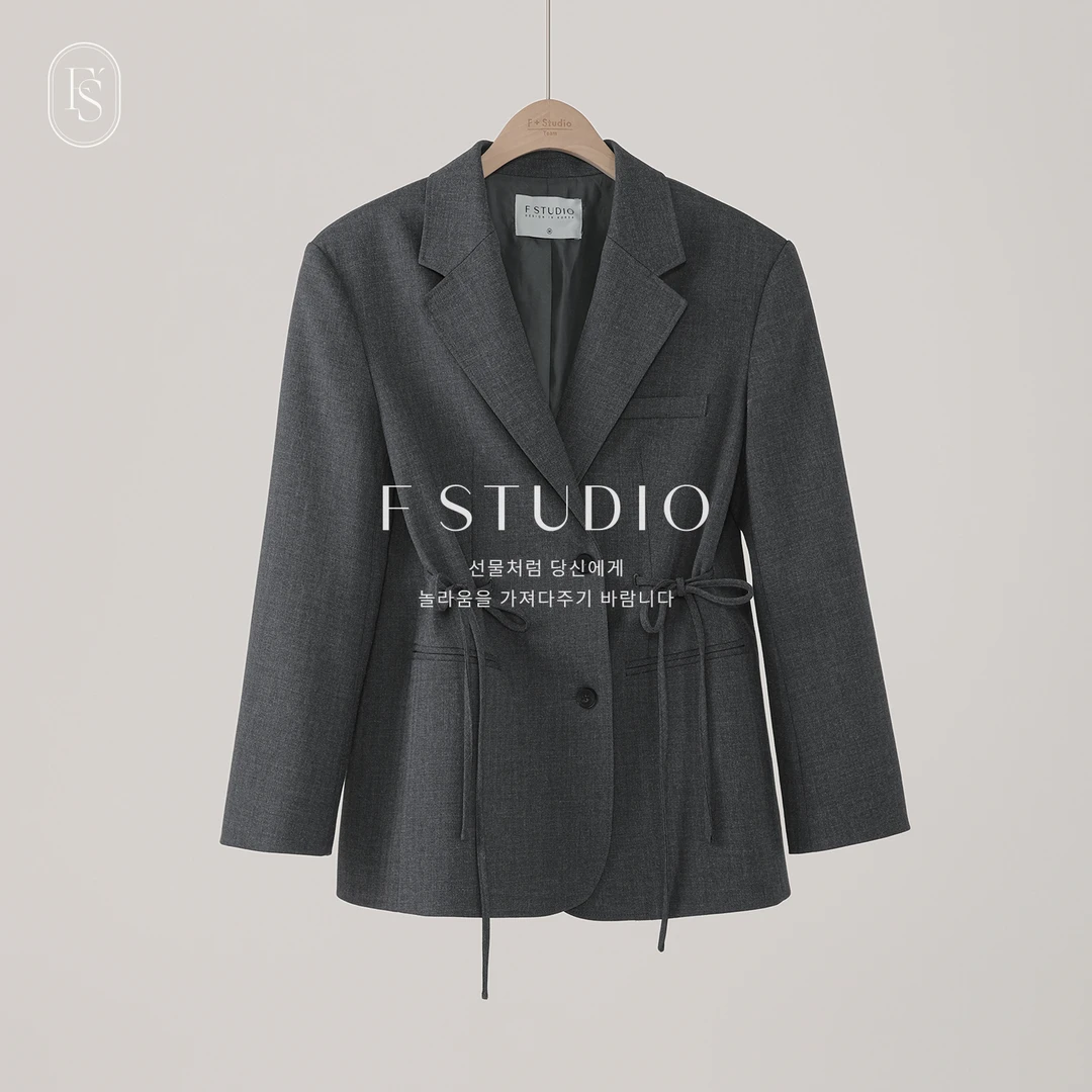 法儿家韩国限定【新品】【可爱女人】FS501W009收腰西装外套