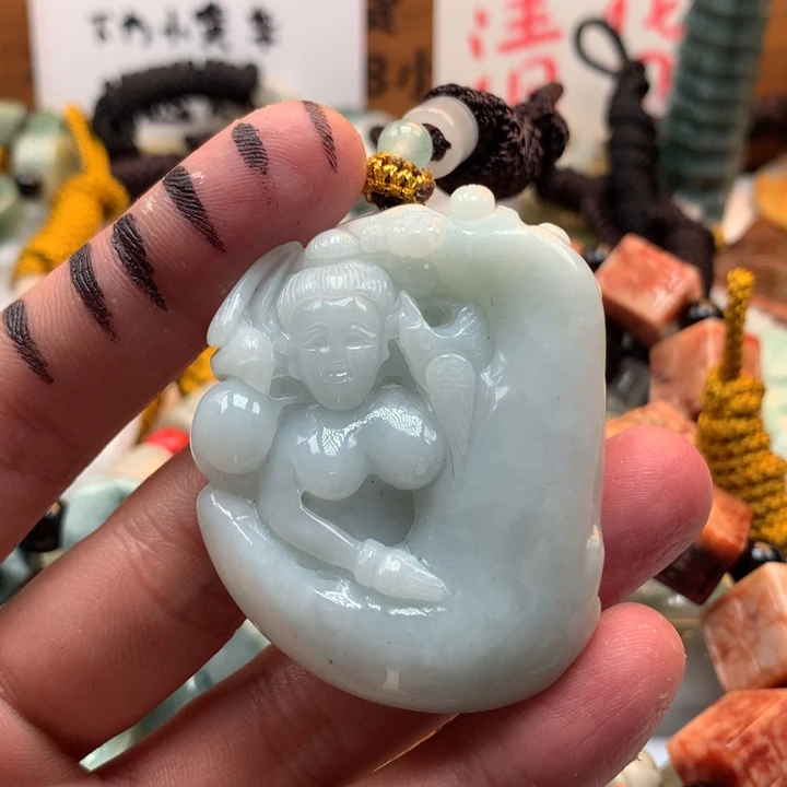 翡翠未镶嵌颈饰保真天然a货翡翠