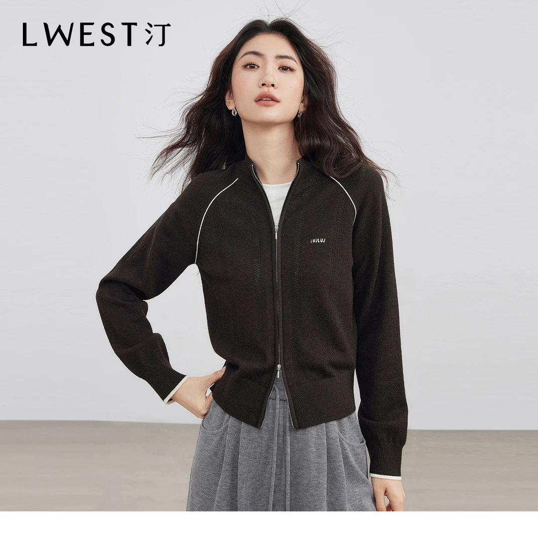 【达人专属】朗文斯汀立领撞色设计感针织开衫DTYZ5508C03179B