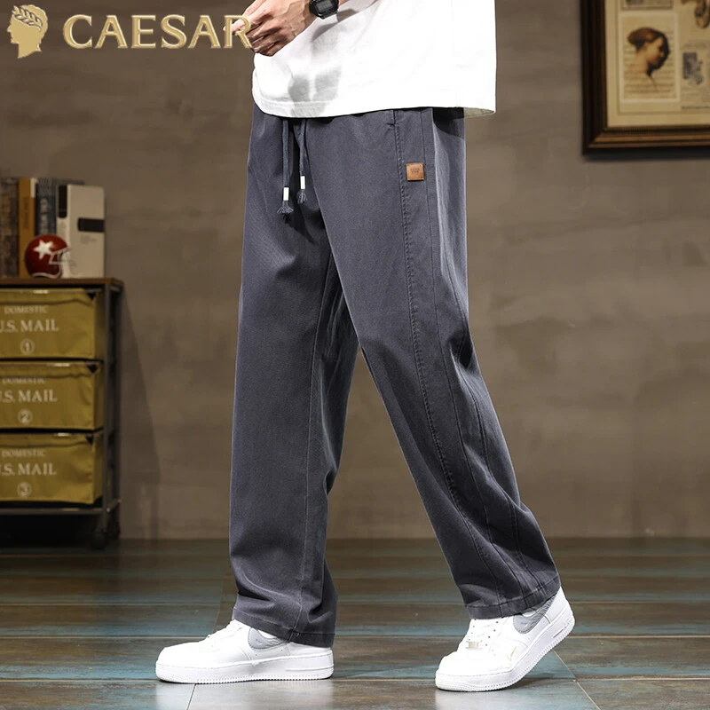 凯撒大帝莱赛尔天丝裤男士夏季薄款直筒宽松2025新款休闲冰丝长裤