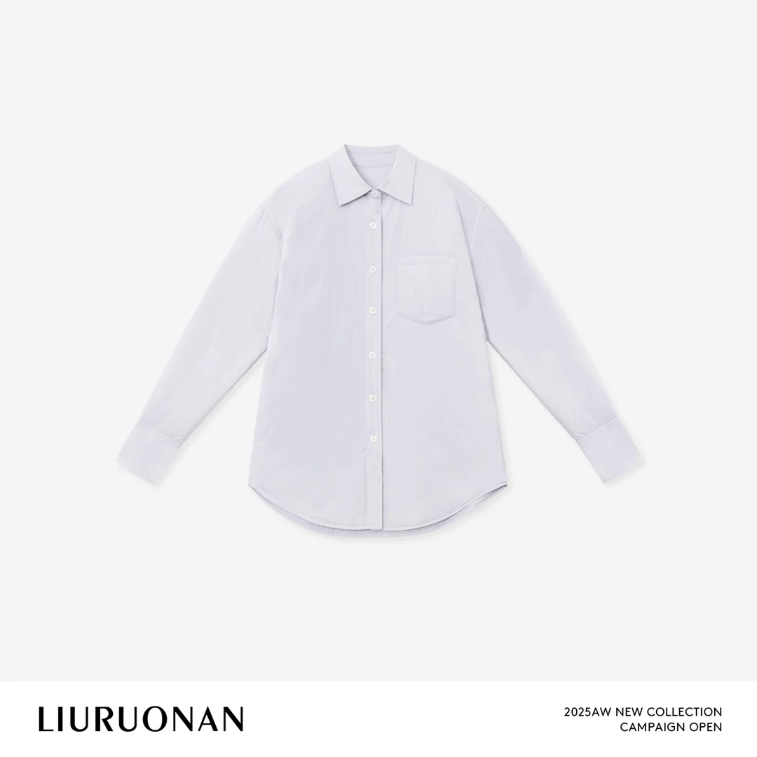 LIURUONAN 25WIN【绗棉衬衫】polo领长袖衬衣秋冬宽松休闲棉外套女