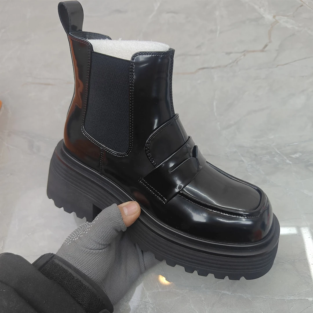 c（孤品）39码粗跟女靴(牛皮)58071-1