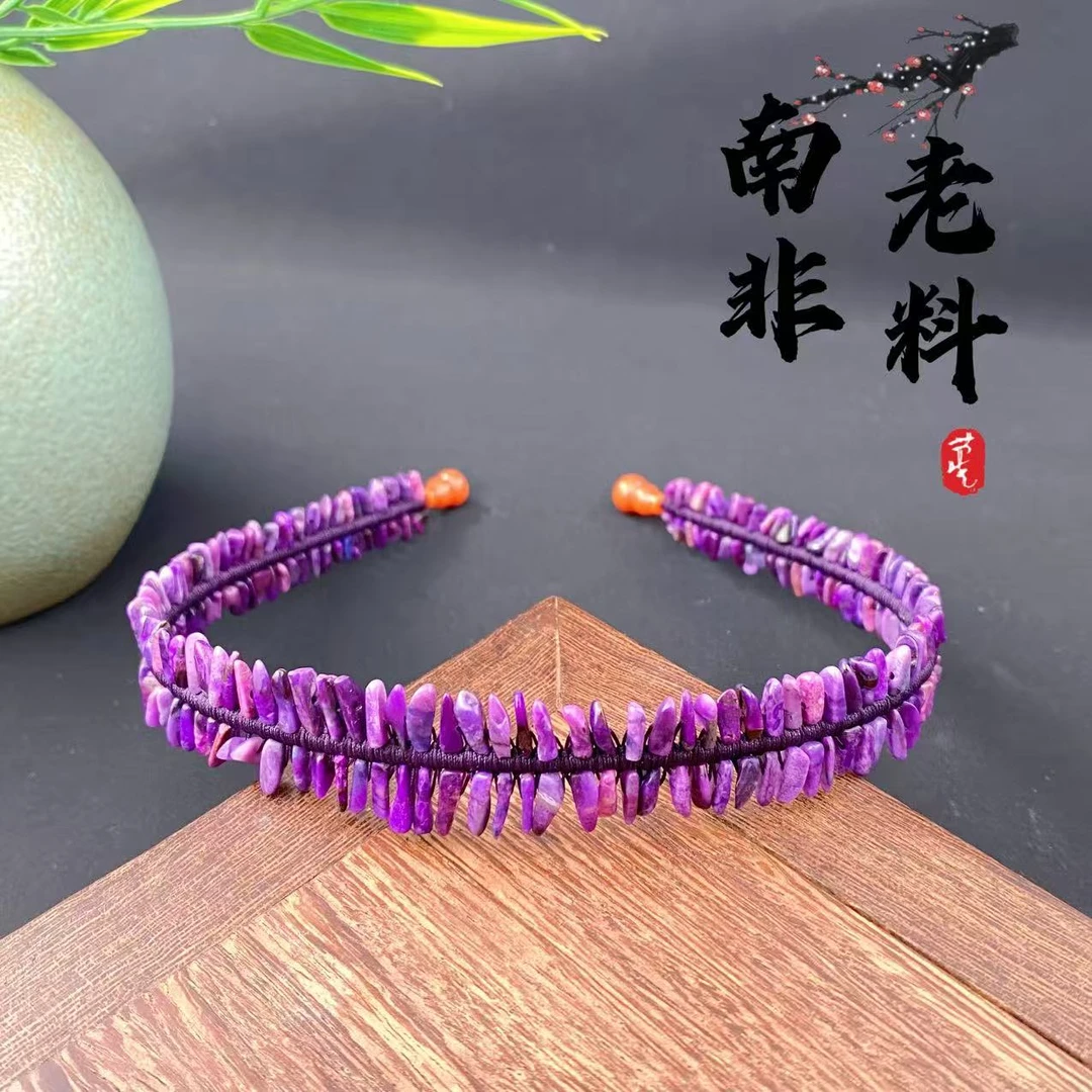 舒俱来南非老料冰透玉化碎石发箍/G014/卡19.5mm/重量24.1g