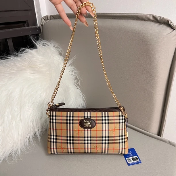 95新 BURBERRY/博柏利 手拿包改造！战马格纹布面单肩腋下斜挎包