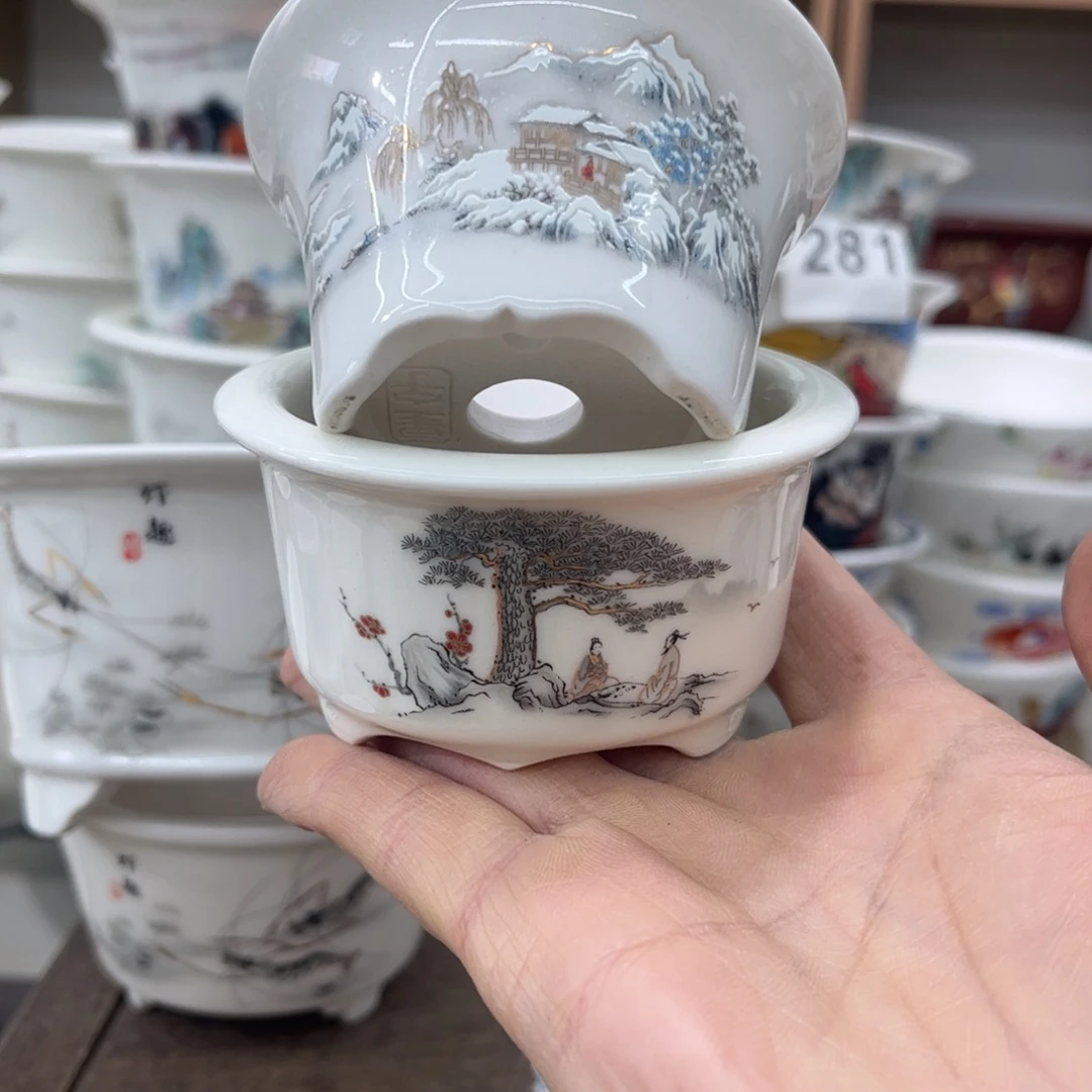 默***。星宇高温贴画花盆2只