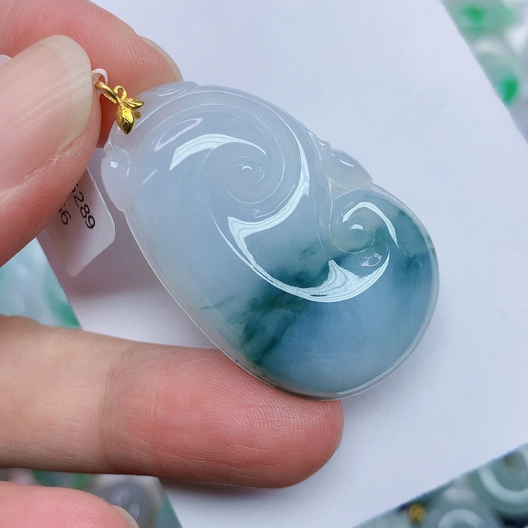 翡翠18K金镶嵌颈饰346786