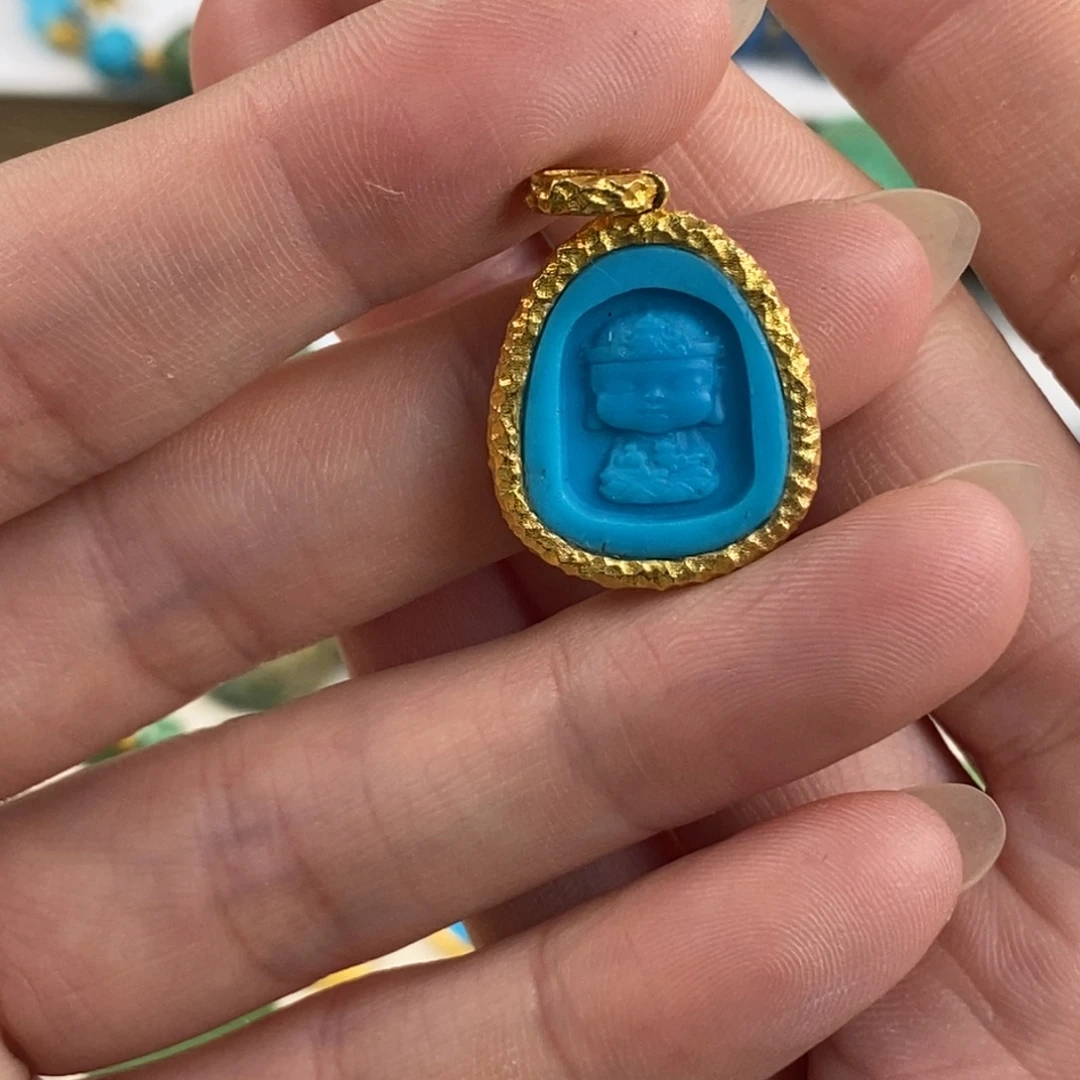未镶嵌绿松石。宝宝佛