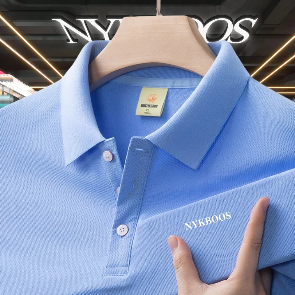 【专柜正品】德国轻奢高档100%纯棉男士POLO衫T恤薄款透气翻领短袖