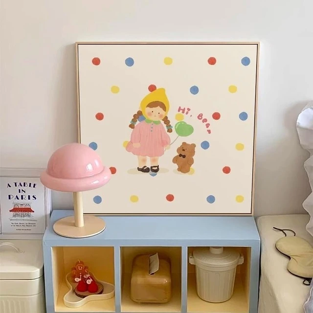 ins可爱装饰画 画北欧儿童房多巴胺挂画 画床头卡通壁画 画饭厅卧
