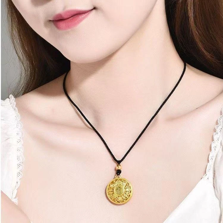 吊坠 【孟加拉赤金】八宝罗盘吊坠女款时尚气质精致