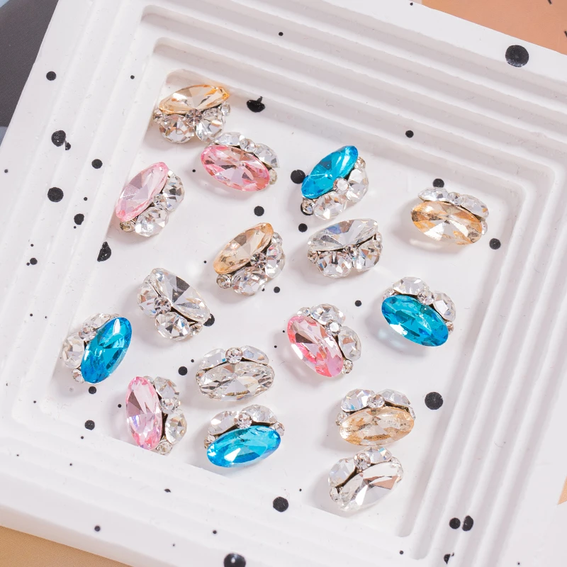 高品梧州料仿华切 6*10成品钻球 美甲饰品 爆闪 超闪 彩色 美少女