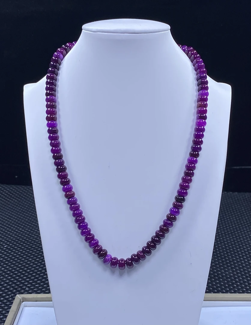 紫色8mm算盘珠项链发一条K37