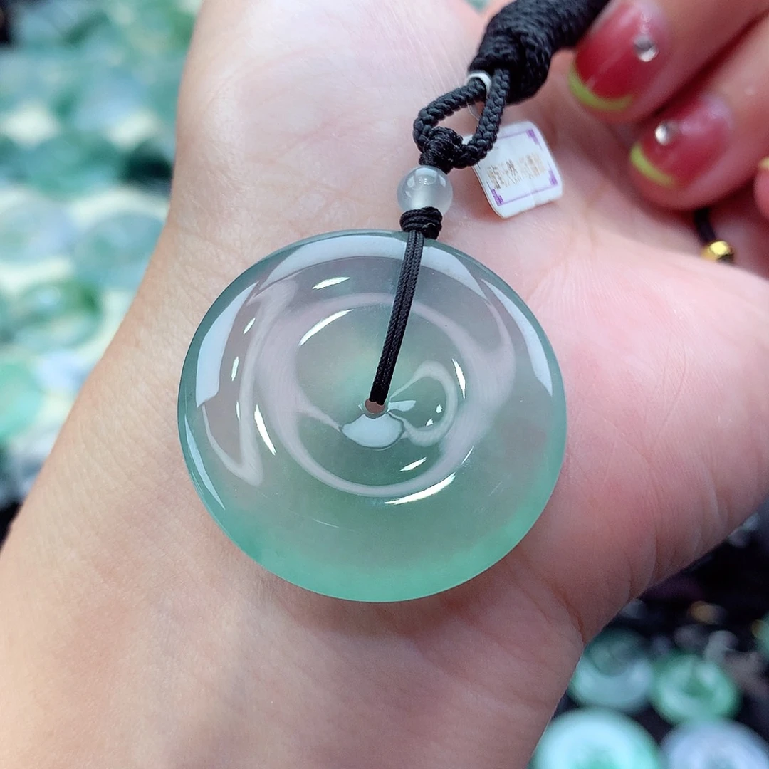 翡翠未镶嵌颈饰编号72-尺寸30.8/5.8