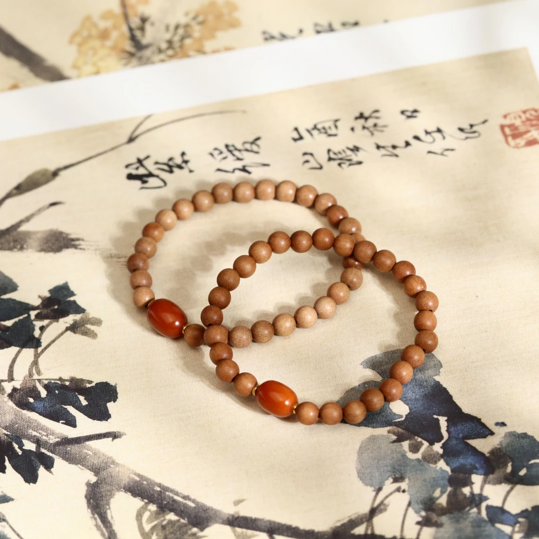 ⽼蜡枣珠巴⽐檀手串多样性发其一B170196
