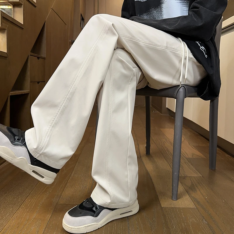 显高显瘦直筒裤子男士春秋季潮流帅气百搭男裤秋冬款垂感休闲长裤