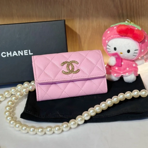 99新 Chanel/香奈儿 飞小雨Fisoy/ 23P粉色卡包