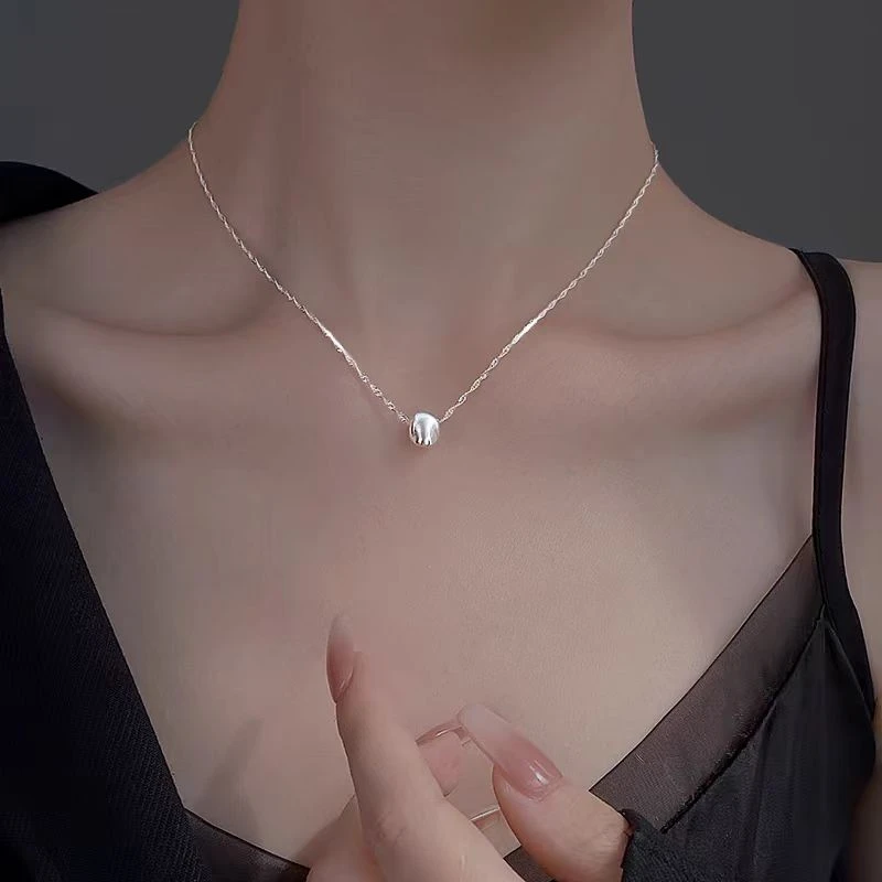 坠链均足银 足银s999 猫眼珠项链