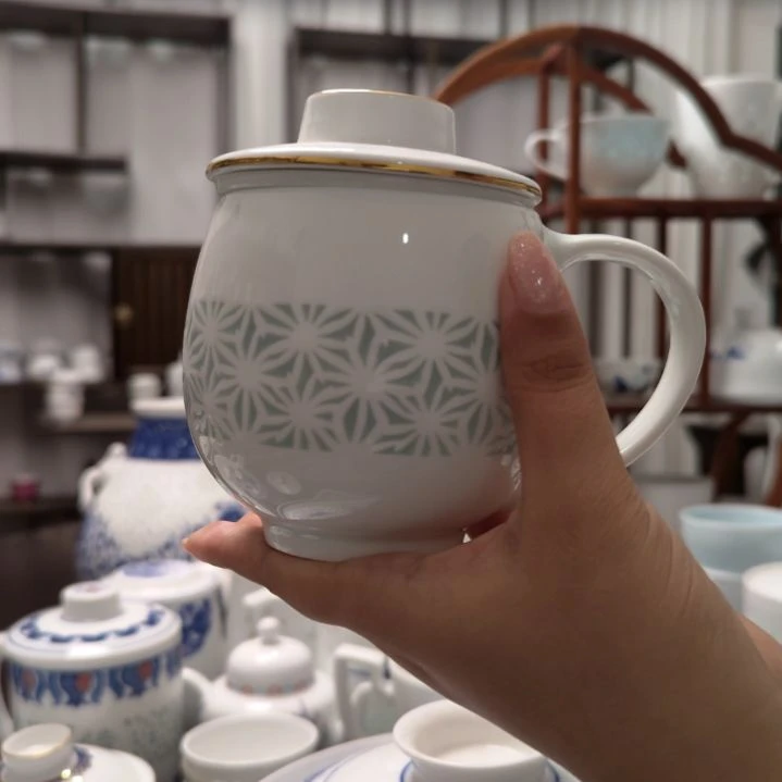 瓷清饮苹果茶漏杯三件套一套