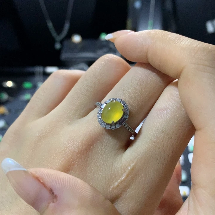 翡翠银S925镶嵌戒指