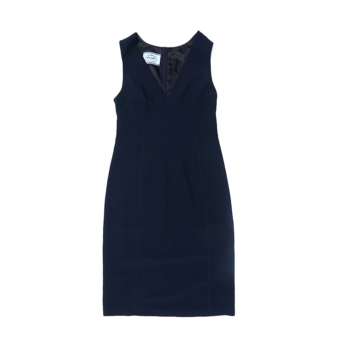 全新未使用 Prada/普拉达 砍袖连衣裙 蓝色 TP015596