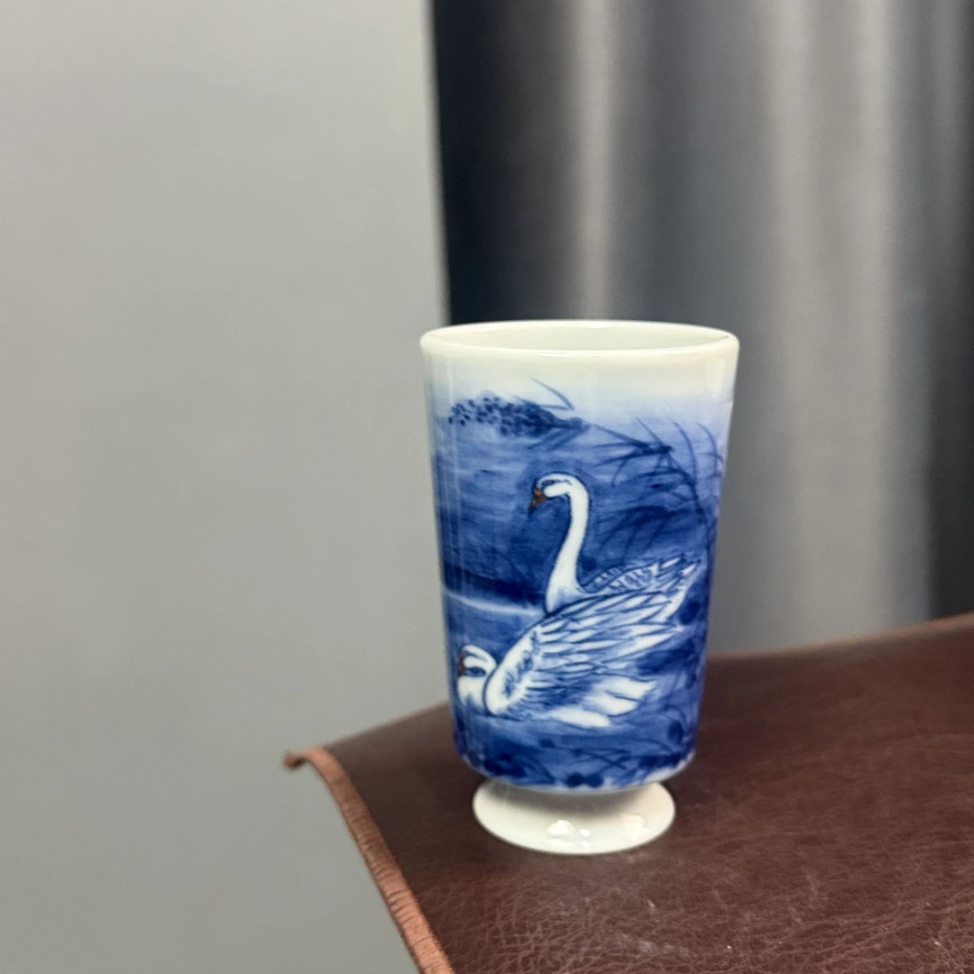 柴窑微瑕福利天鹅闻香杯