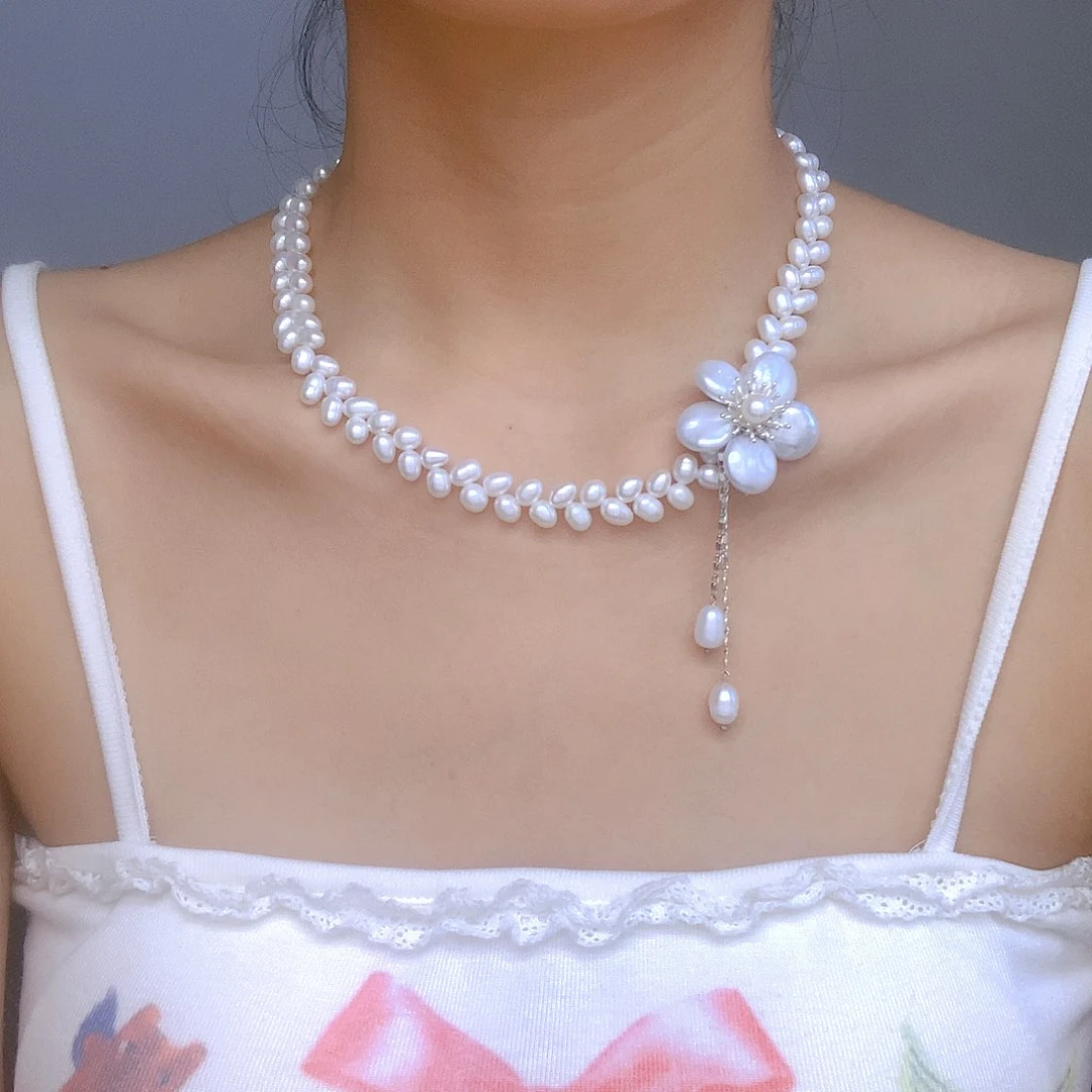 银S925镶嵌淡水珍珠发饰家***咪