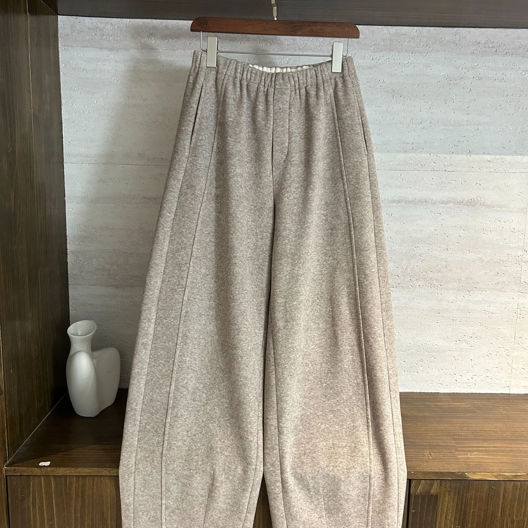 JIUJIU【慵懒灰调】通勤百搭简约显瘦加绒休闲裤女