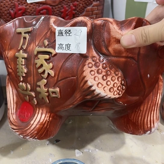 多肉绿植陶瓷花盆9.9包邮，有孔