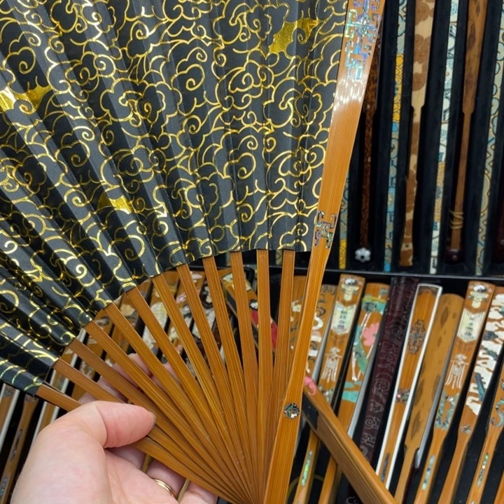 扇子檀窗三合螺钿老玉竹