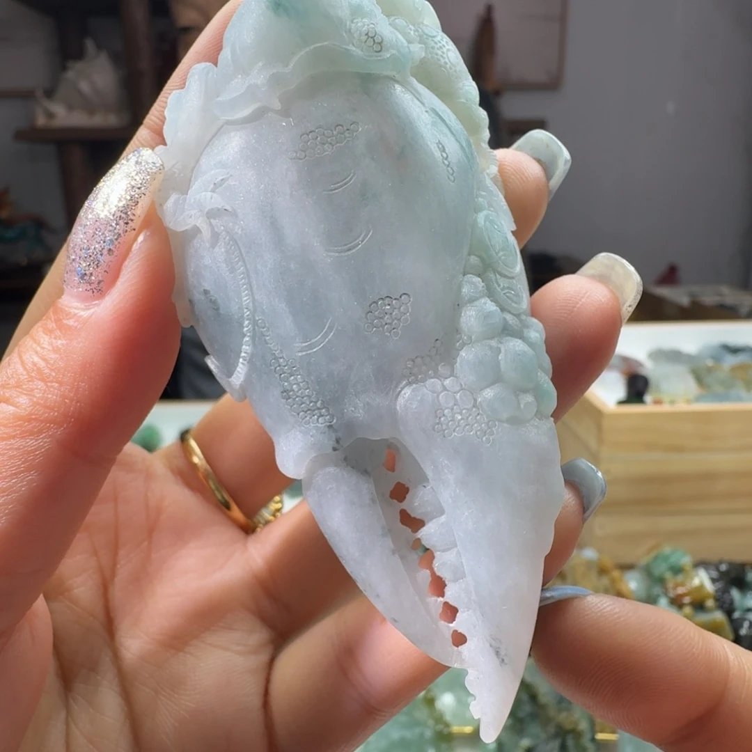 定制翡翠未镶嵌蟹脚