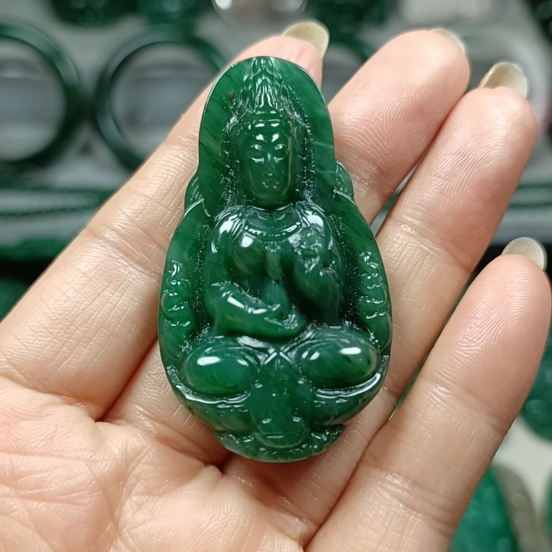 独山玉关音未镶嵌