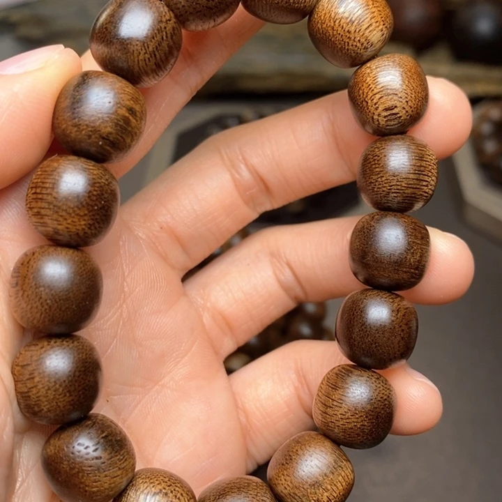 手串沉香越南芽庄白棋楠玉化料1.2单圈