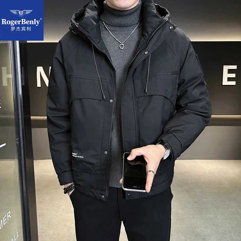 罗杰宾利冬季防寒保暖连帽棉服百搭休闲潮流男款866721