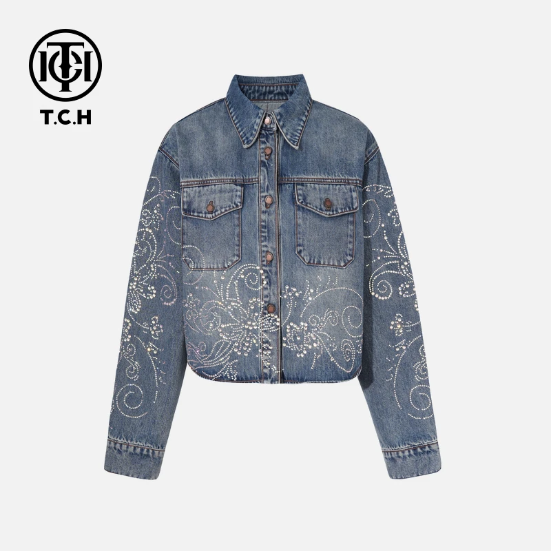 TCH私服烫钻工艺新时尚淑女百搭新潮流外套女T75C06E5002轻奢tch
