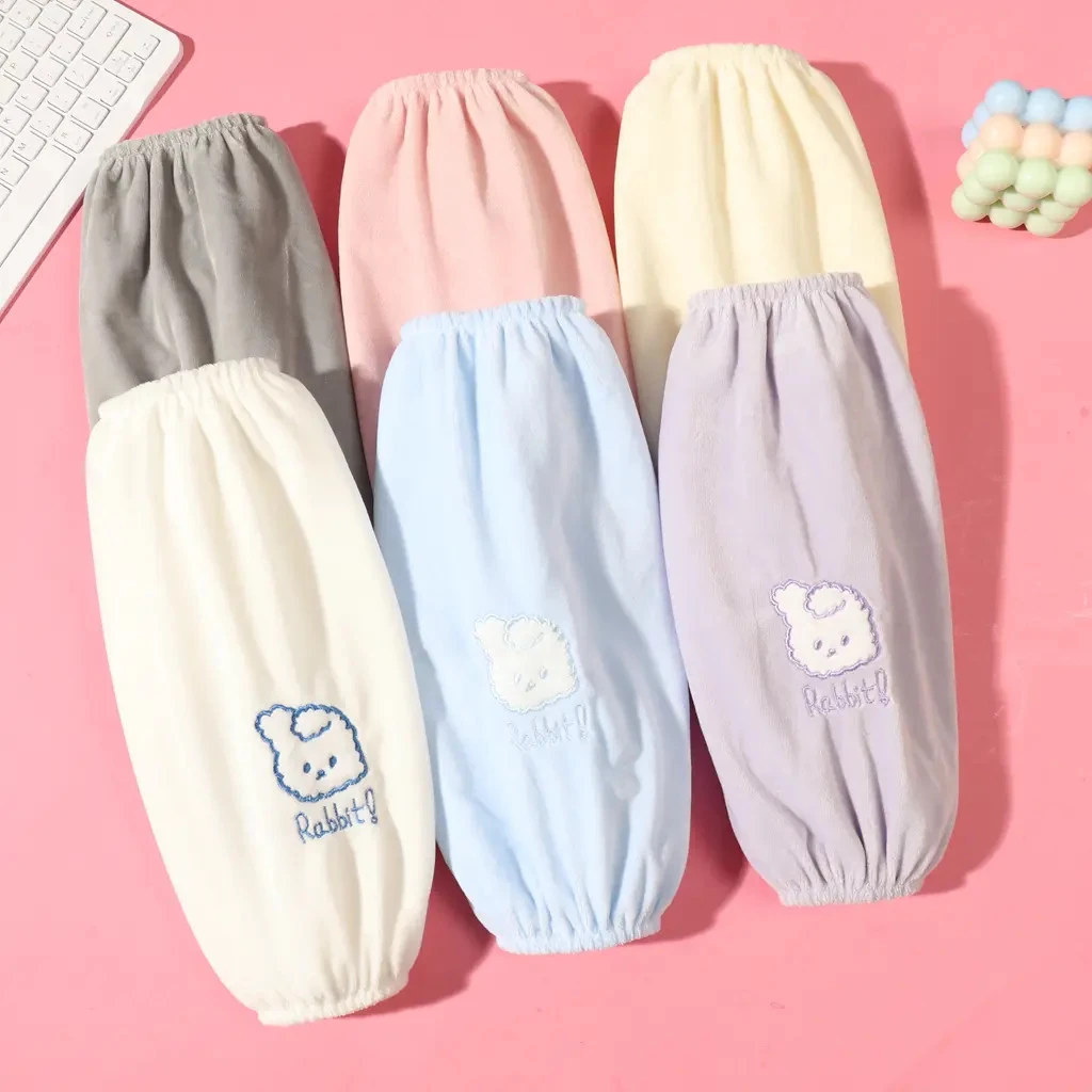 秋冬季长款袖套成人百搭简约式套袖防污护袖网红简约保暖家务工作