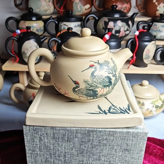 建水紫陶青花复烧全品112号200cc