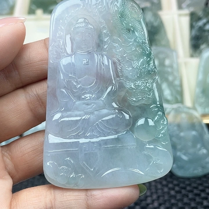 颈饰未镶嵌翡翠星*天然缅甸翡翠A货大日如来